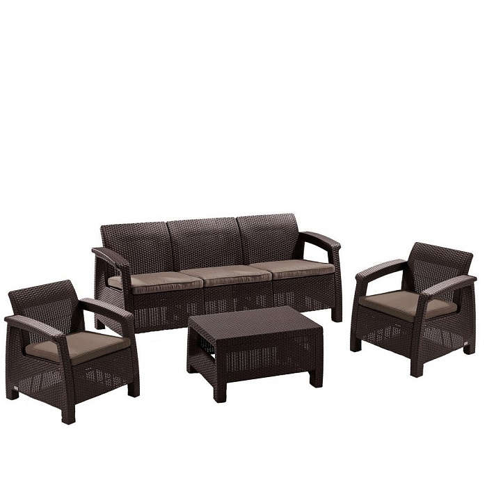 комплект мебели "corfu triple set" коричневый в Краснодаре - магазин Easy.  2