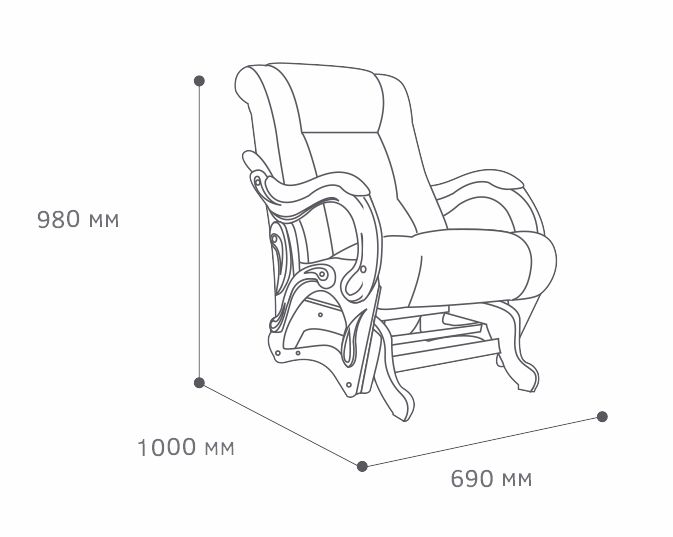 кресло-качалка глайдер "модель 78" ткань/экокожа в Краснодаре - магазин Easy.  �10